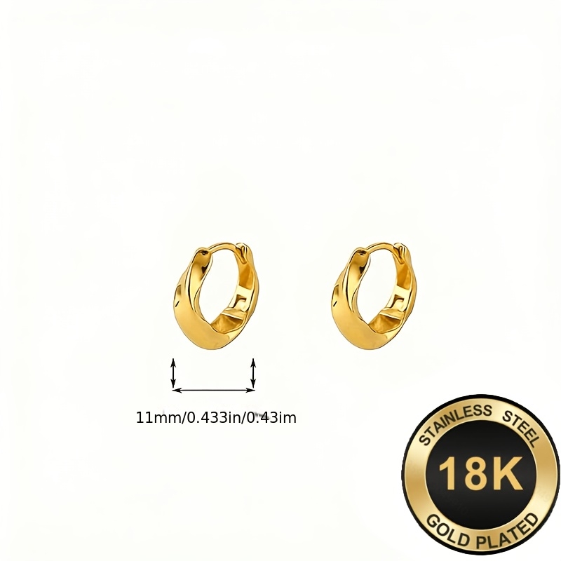 Women's 18K Gold-Plated Twisted Hoop Earrings